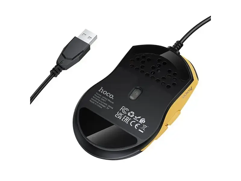 Миша Hoco GM51 Sky Luminous Black&Yellow - фото 2