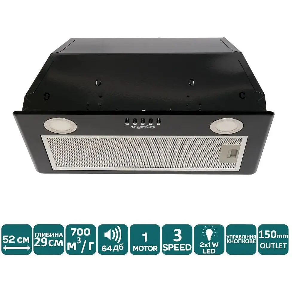 Вытяжка Ventolux Box 60 BK (700) PB - фото 7