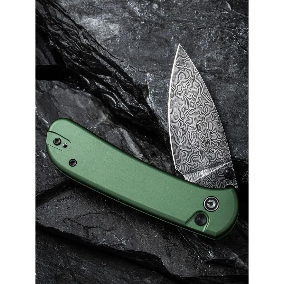 Ніж складаний кишеньковий Civivi Qubit, (7.6 см) Damascus / Aluminum темно-зелений - фото 12