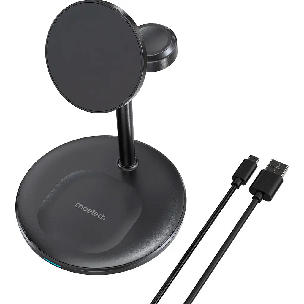 Беспроводное зарядное устройство Choetech T585-F 3in1 Magnetic Wireless Charging Black [123385] - фото 2