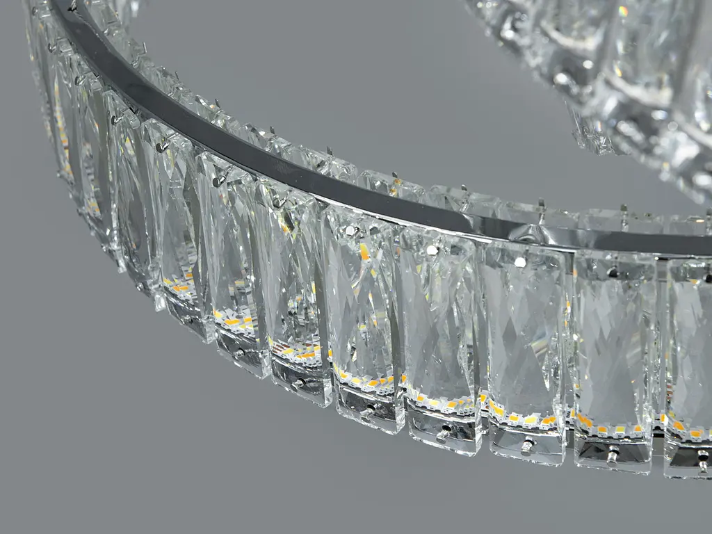 Люстра стельова LED Diasha 531/600CH, 80W, хром, кристалічна, преміум стиль, висота 115 см, діаметр 65 см - фото 4