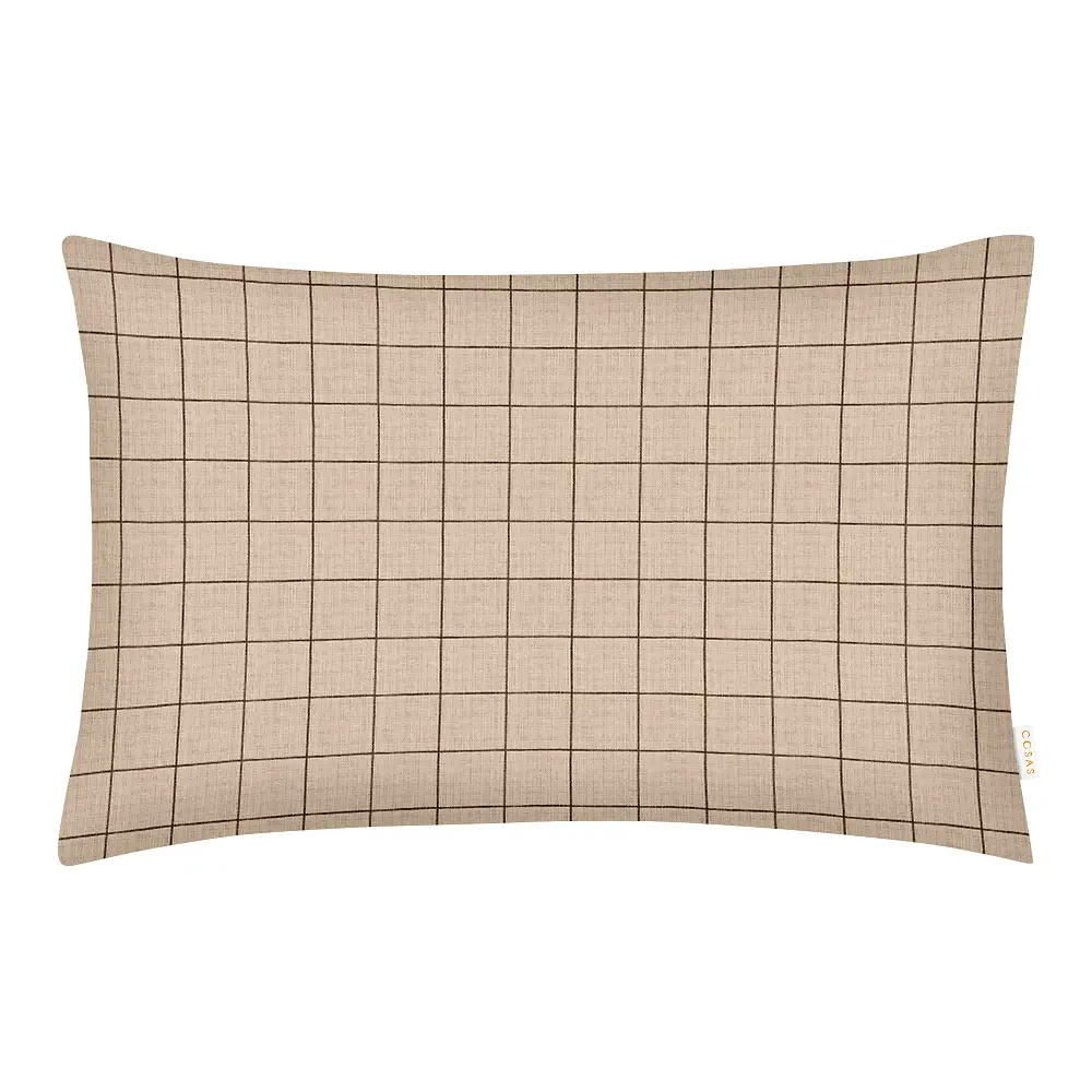 Комплект постільної білизни Cosas двоспальний з простирадлом на резинці BEIGE GEOMETRY CS5 180 x 220 см (CellAshbeige_El140-98Cappuccino_180) - фото 6
