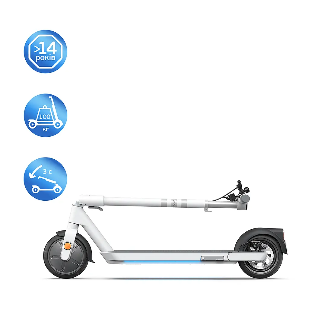 Електросамокат OKAI ES20-NEON White 9", 300(600)W, 9.8Ah, 40km, 25km\h, 20%, NFC, App, 16kg (ES20-W) - фото 5