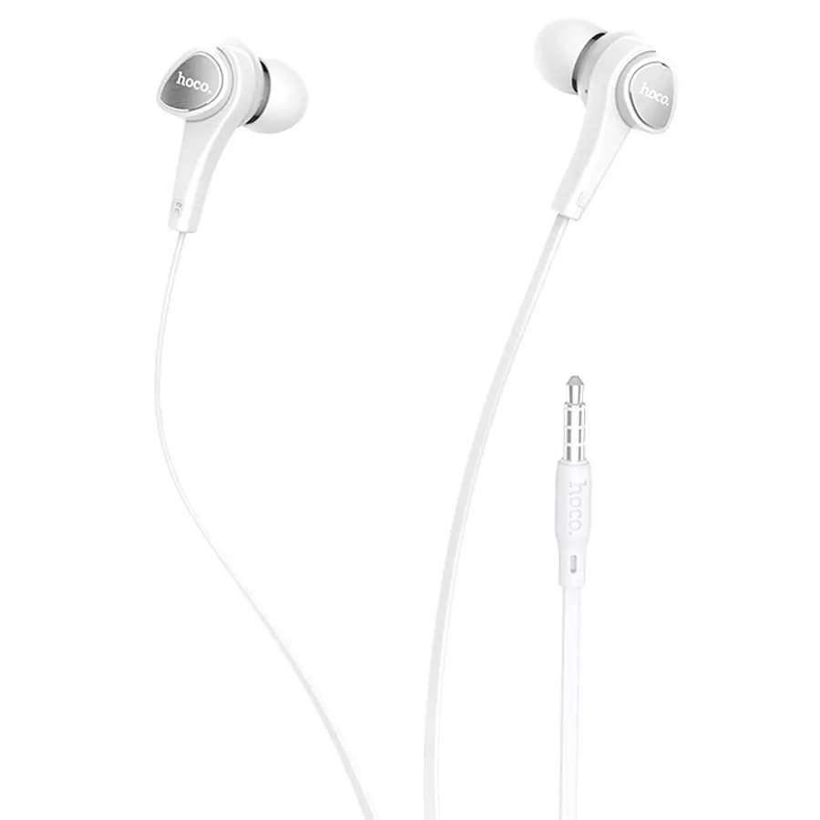 Провідні навушники Hoco M66 Passion in-line control eaphones with mic Hi-Res, 3.5mm, 1.2m, white - фото 2