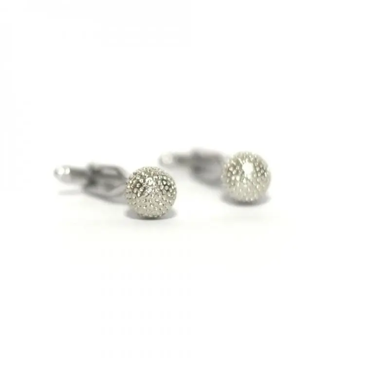 Запонки Круглі Сріблясті Handmade acs0005886 - фото 2