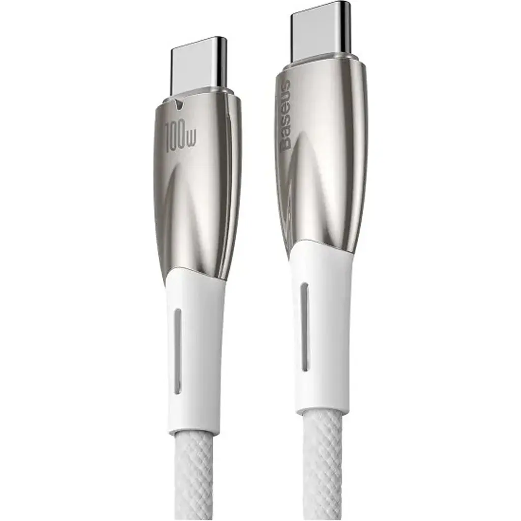 Кабель Baseus Glimmer Series Fast Charging USB-C to USB-C 100w 2m White (CADH000802) [127951] - фото 2