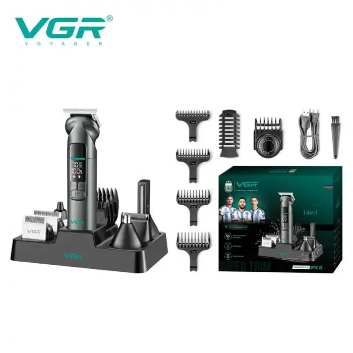 Машинка для стрижки VGR V-096, акумуляторна, для волосся та бороди, з насадками - фото 3