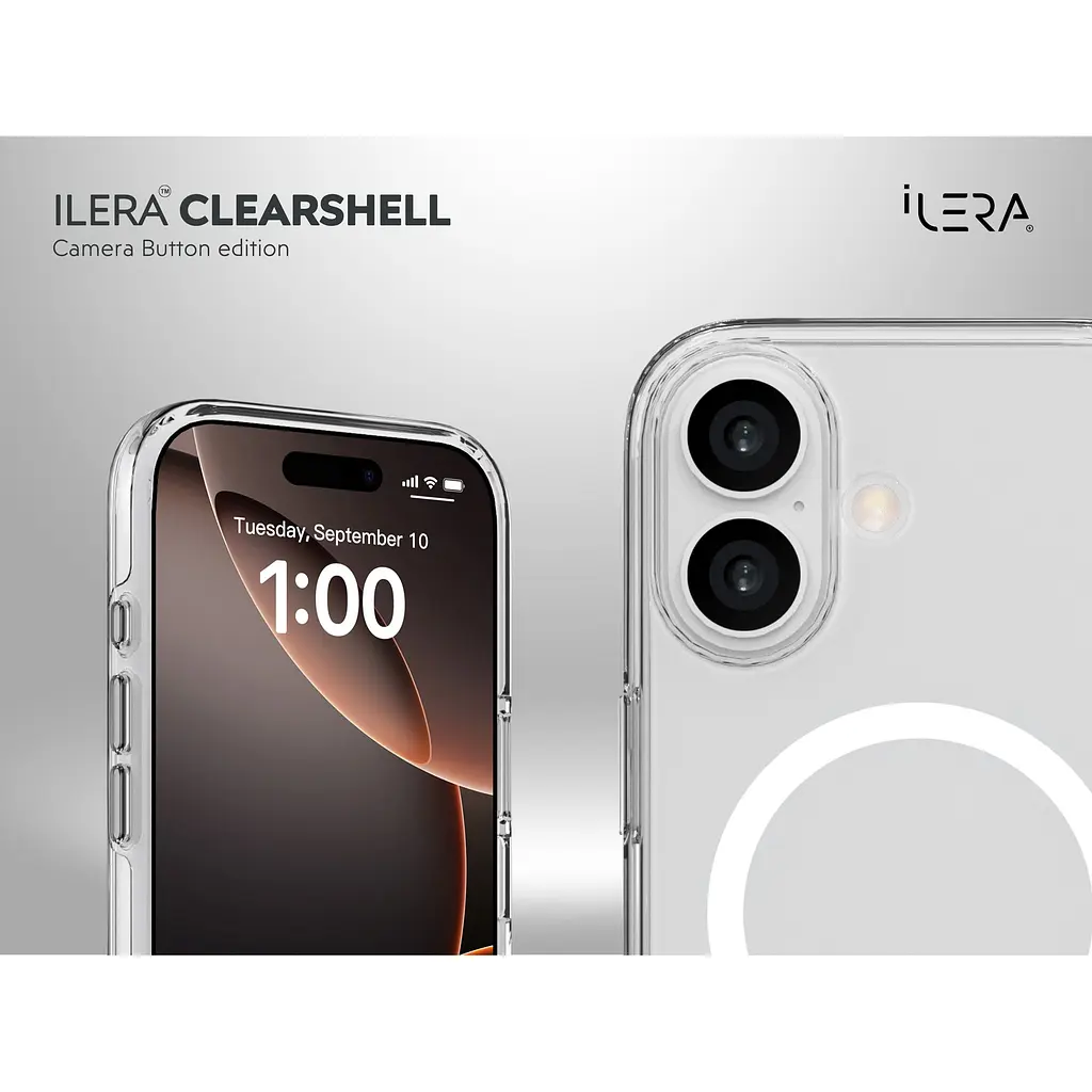 Чохол iLera ClearShell Camera Button with MagSafe для Apple iPhone 17 Transparent (ILHsCLCaB17) [150425] - фото 7