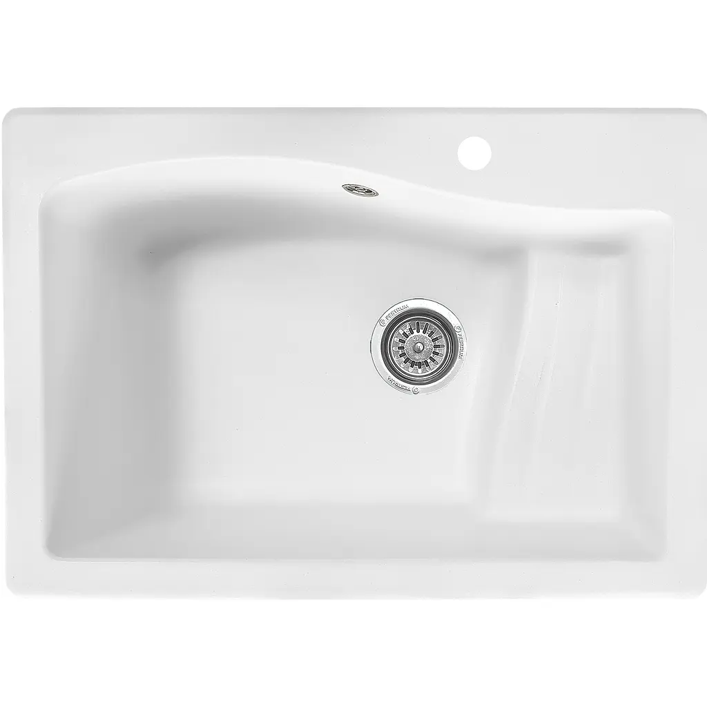 Мойка кухонная Valetti 70N гранитная 710х490 мм белая - фото 2