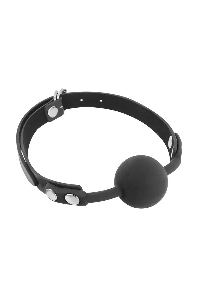 Классический кляп с силиконовым шариком Fetish Tentation Silicone Gag Ball, черный - фото 2