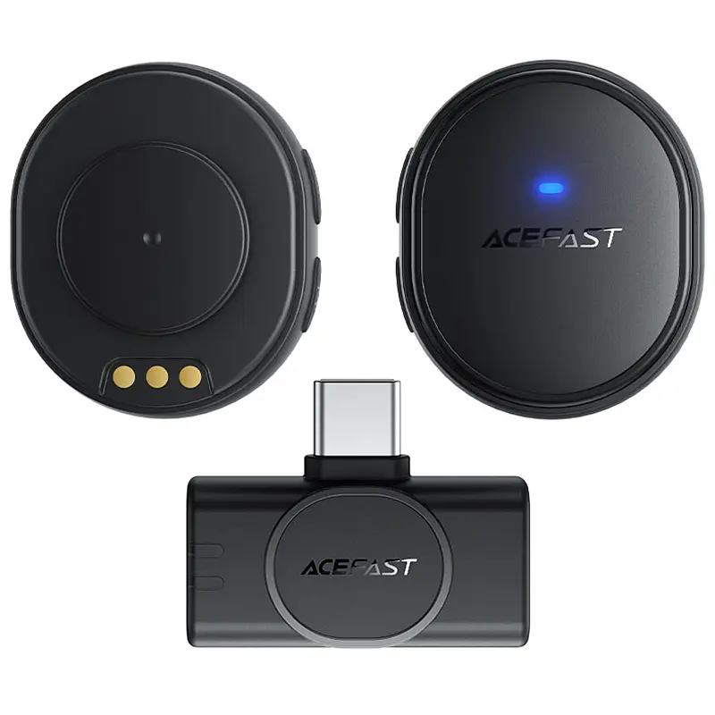 Петличний бездротовий мікрофон R3 Dual-mic Type-C Black Acefast teh0029557 - фото 3