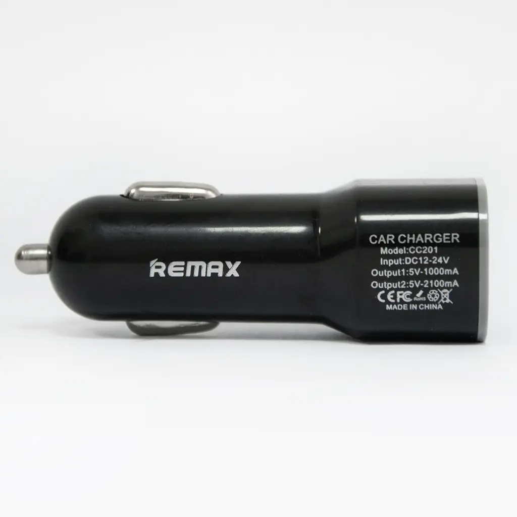 Зарядка для телефона в авто 12-24 V "Remax CC201" 2хUSB Чорна, автомобільний зарядний пристрій 1/2.1А (ST) - фото 5