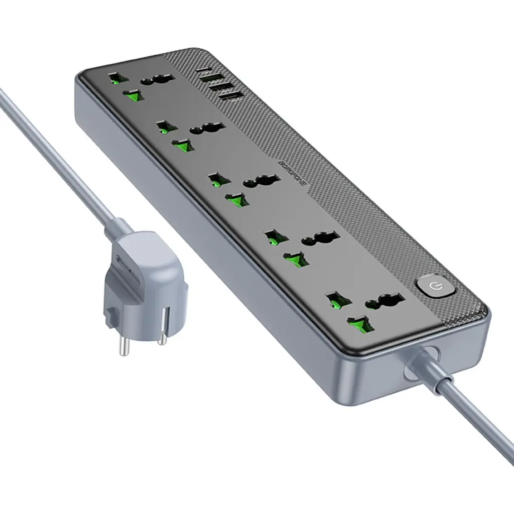 Мережевий фільтр Borofone BAC4A Lord 5 socket Black/Gray (1C3A) EU [118746] - фото 3