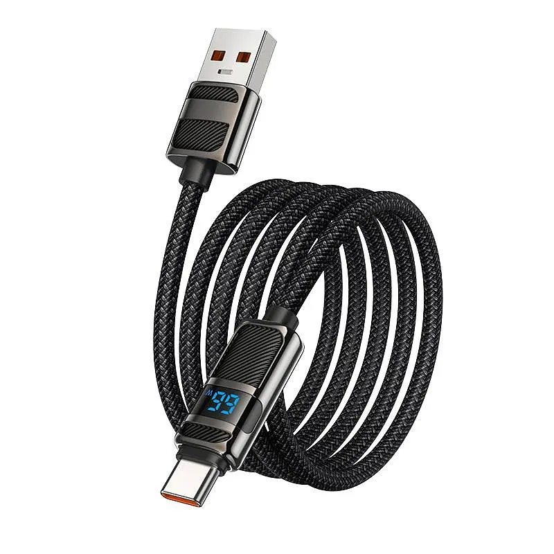 Кабель Hoco Type-C Line charging data cable with display U137 1.2m, 5A/66W - фото 3