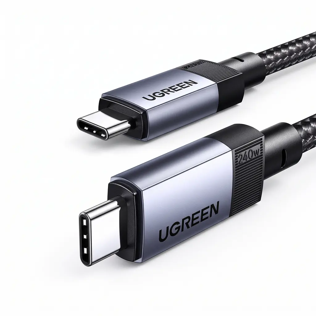Кабель UGREEN L705 USB-C - USB-C USB4 40 Гбіт/с PD 240 Вт 1 м чорний (65175)