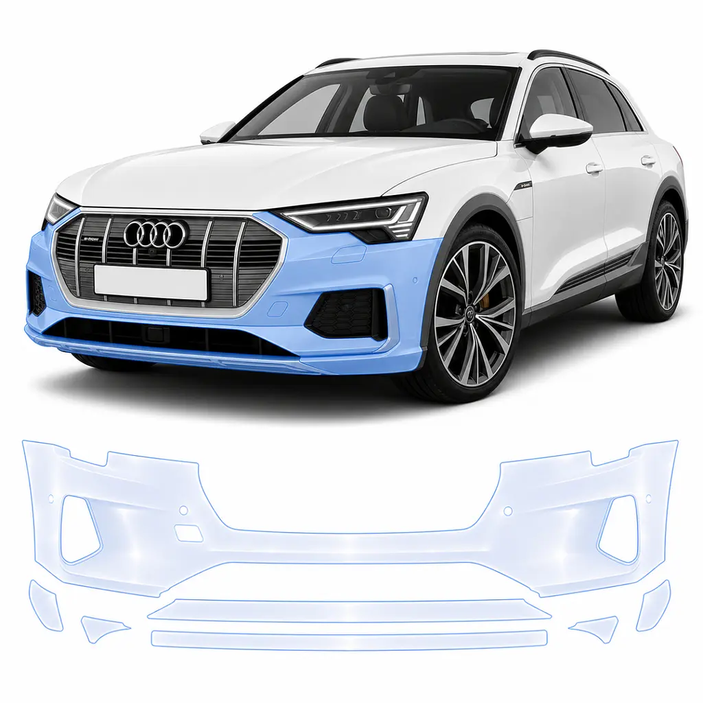 Антигравійна захисна бронеплівка за лекалами для Audi e-tron GT J1 2021- передній бампер
