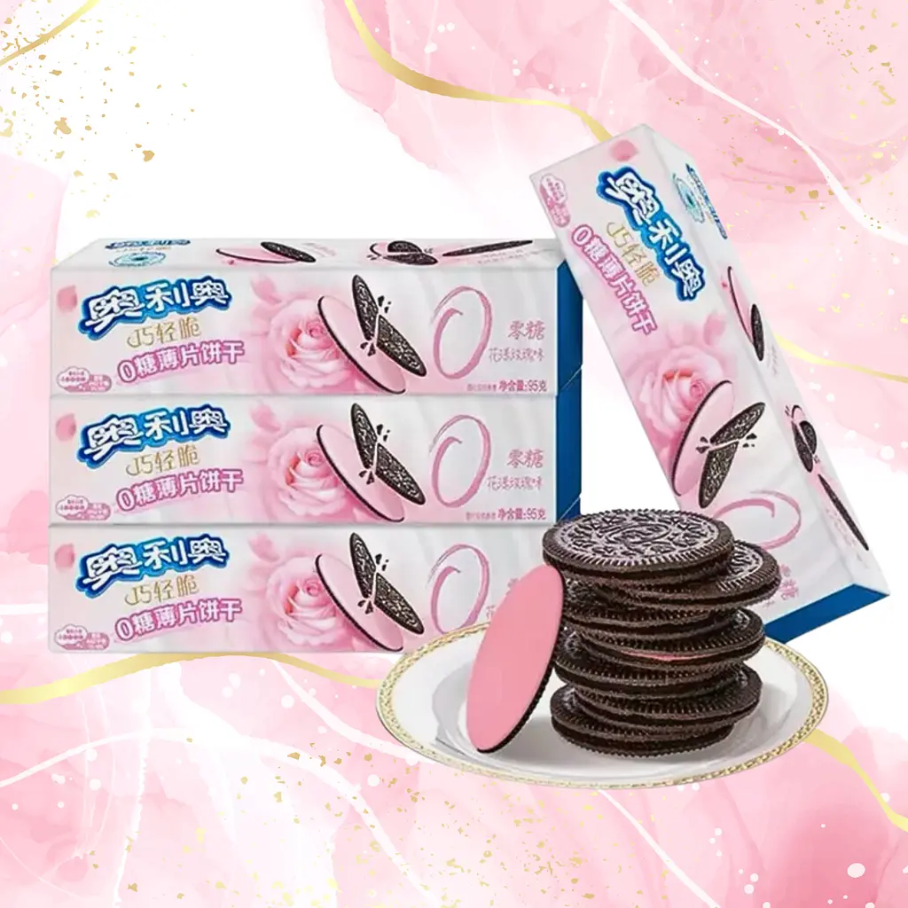 Печиво Oreo Thins Sugar Free Rose рожеве з ароматом троянди 95 г - фото 3