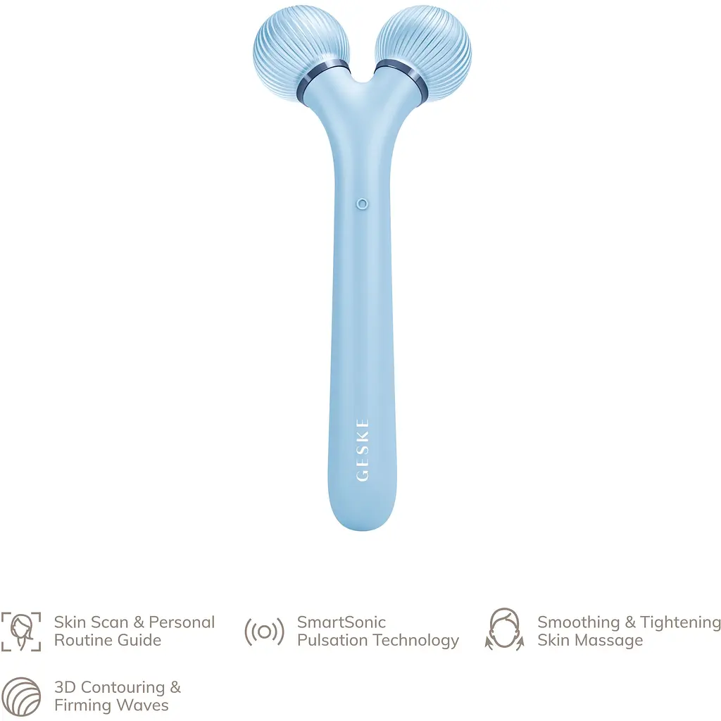 Ролик для лица Geske Sonic Facial Roller электронный звуковой 4 в 1 аквамарин - фото 4