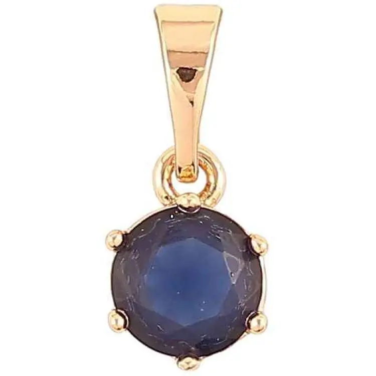Кулон Xuping Позолота 18K «Синій фіаніт, ø 6мм» для ланцюжка до 5мм (262364)