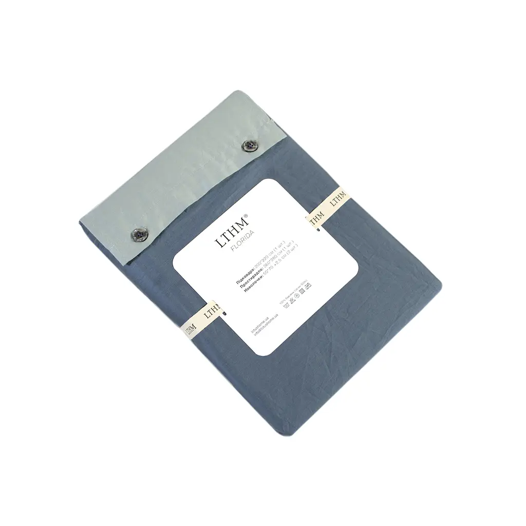 Постельное белье сатин premium 300ТС Lotus Home - Florida деним евро - фото 7