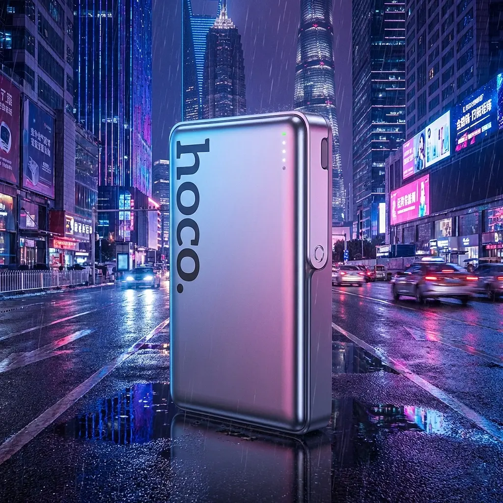 Батарея універсальна HOCO 10000mAh Sunlight PD/20W Magnetic with stand Metal Grey (Q36A / 714987) - фото 9