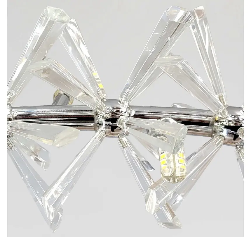 Кругла кришталева люстра Artlight 8559/800CH на 30 ламп G4 із прозорими призматичними елементами - фото 4