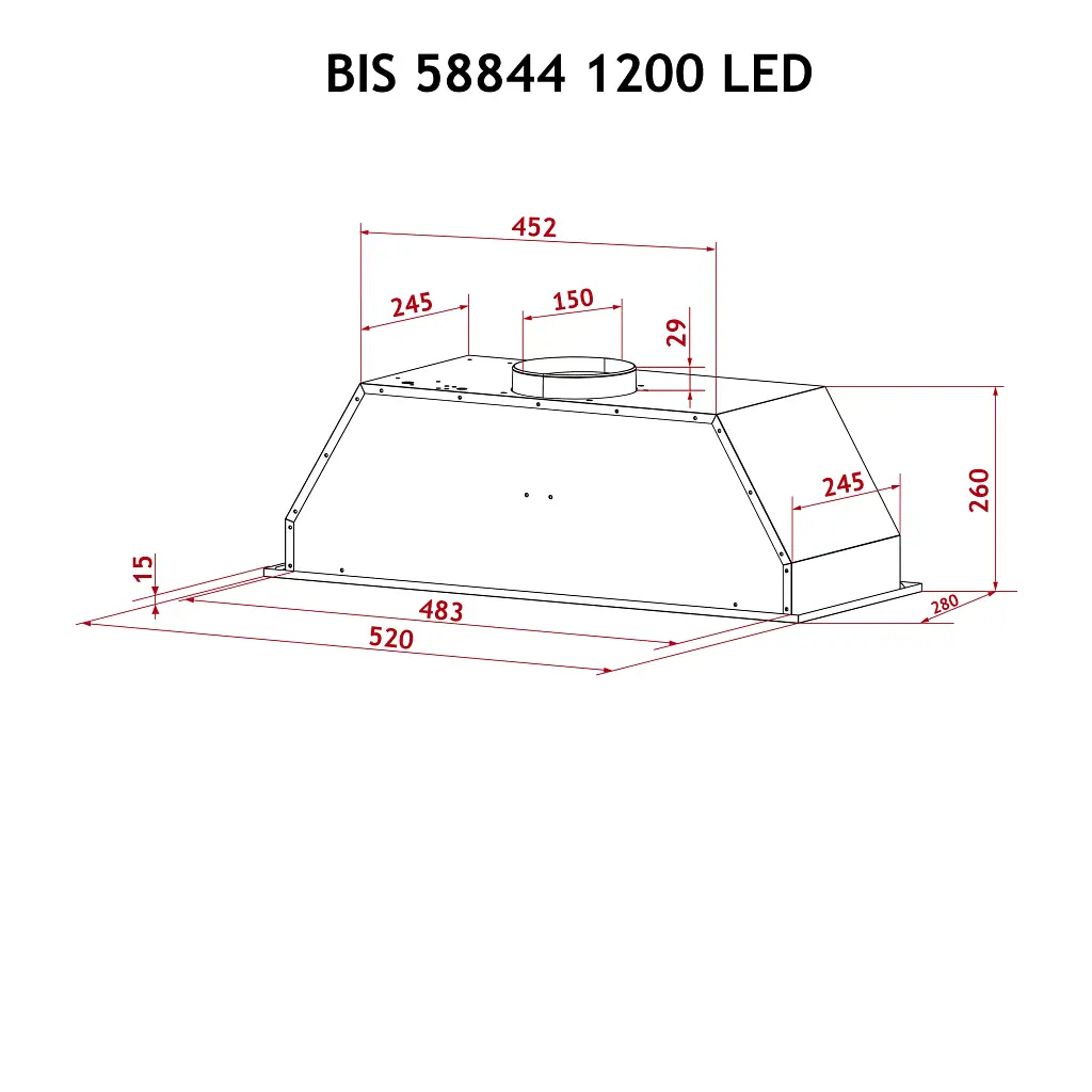 Витяжка повновбудована Perfelli BIS 58844 WH 1200 LED - фото 11