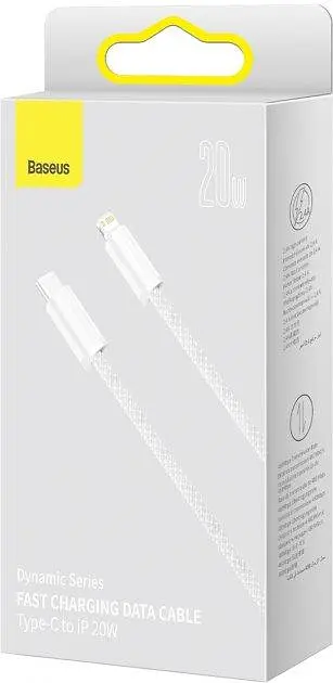 Кабель Baseus Dynamic Series Fast Charging Data Cable Type-C to iP 20W 1m CALD000002 White - фото 2