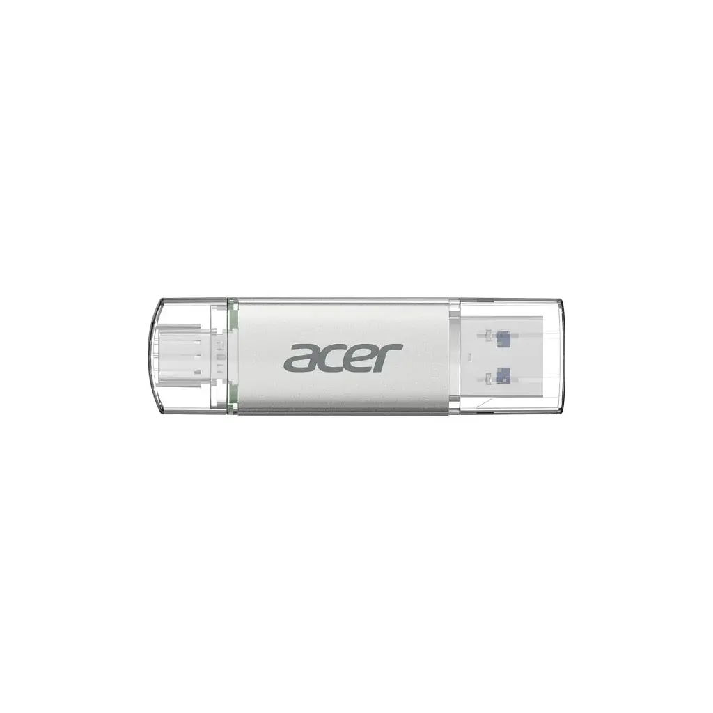 USB флеш накопичувач Acer 64GB UT300 USB-A/Type-C 3.2 Silver (BL.9BWWA.589)