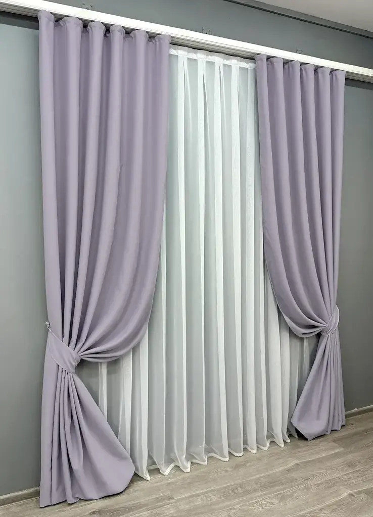 Комплект штор VR-Textil Midnight блекаут 2 шт 100x290 см лавандовий (1227ш) - фото 3
