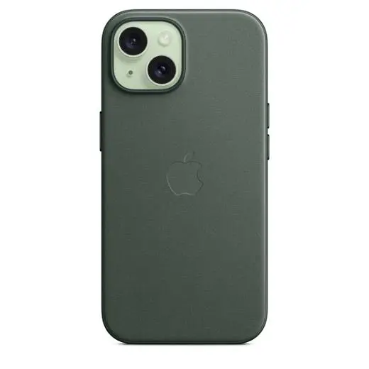 Чехол CasePro FineWoven Case with MagSafe Evergreen для iPhone 15 - фото 4