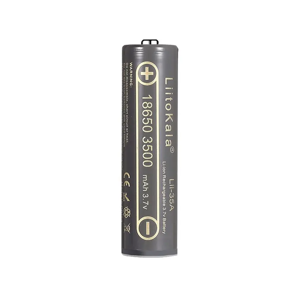 Акумулятор 18650 3500mah (3300-3500mah), Protected, 3.7V(2.75-4.2V), Black Liitokala (Lii-35A-PCB) - фото 4
