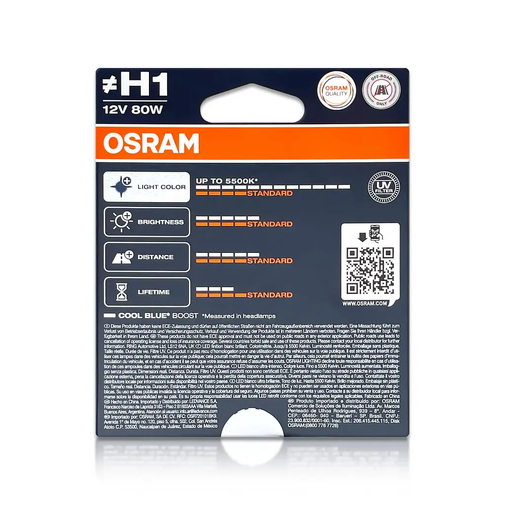 Комплект галогенових ламп OSRAM H1 62150CBB-2HB Cool Blue Boost 5500K 80W 12V P14.5S (2 шт) - фото 4