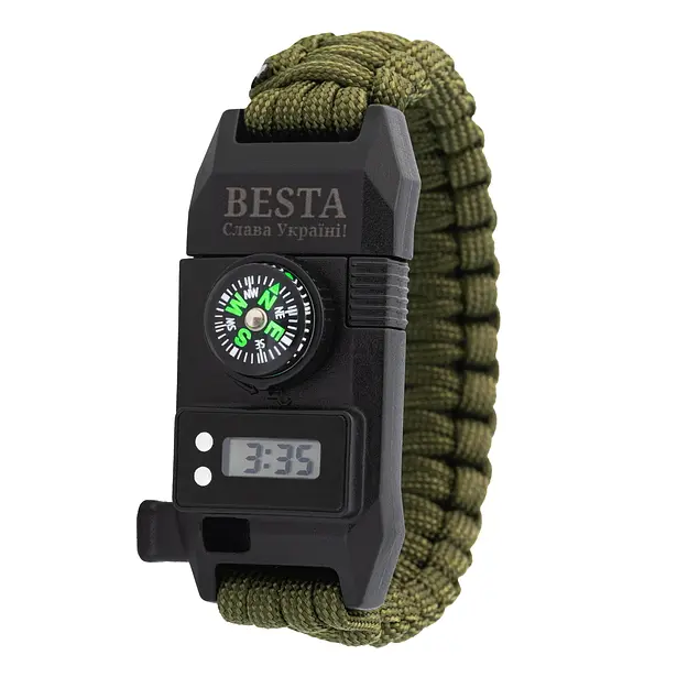 Наручний годинник чоловічий з компасом Besta Band 6в1 Чорний (2888) - фото 2