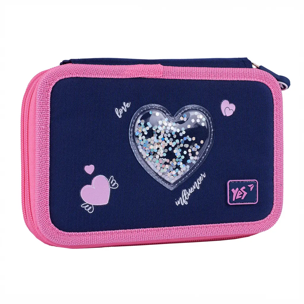Пенал шкільний подвійний Yes Bright Hearts HP-01