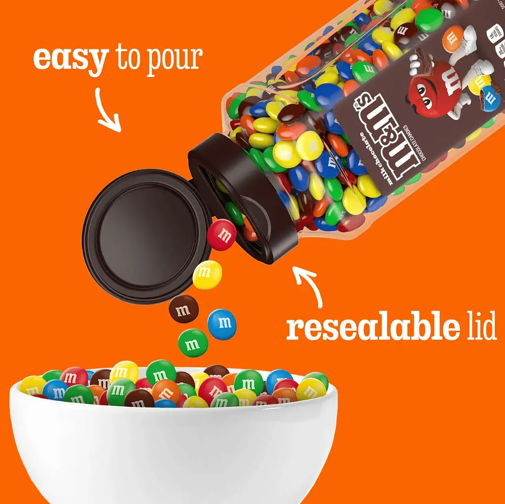 Драже M&M's Milk Chocolate Candy Bulk Jar 722г - фото 3