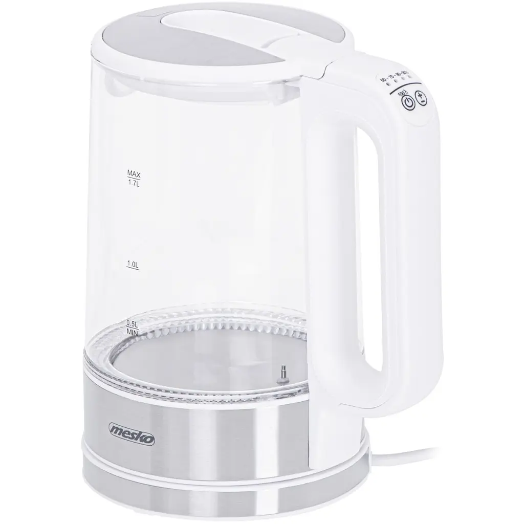 Електрочайник Mesko MS 1301 white 1850-2200Вт/1.7л/скло/встановлення температури (MS1301W) - фото 8