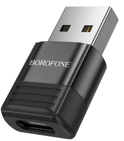Адаптер Borofone BV18 USB male to Type-C female USB2.0 ADAPTER Чорний