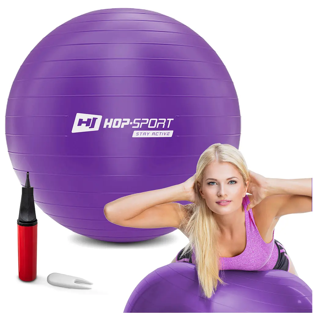 Фітбол Hop-Sport 65см фіолетовий + насос 2020 - фото 3