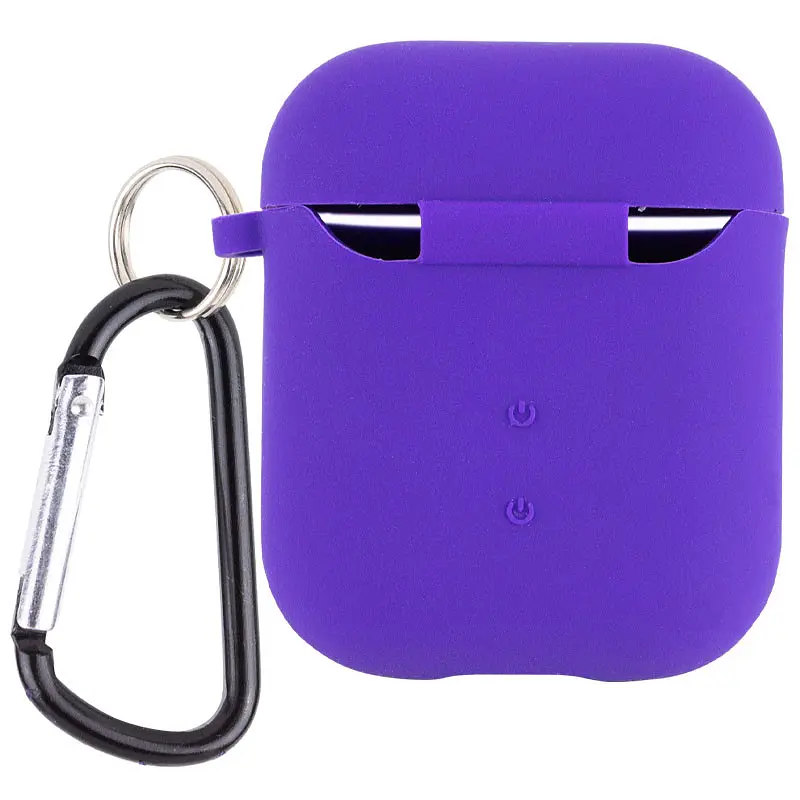 Силіконовий футляр з мікрофіброю для навушників Airpods 1/2 Фіолетовий / Ultra Violet - фото 2