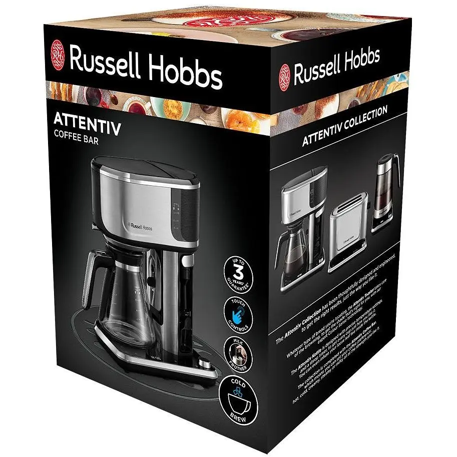Кофеварка Russell Hobbs Attentiv Coffee Bar капельная 1.5 л черно-серебристая (26230-56) - фото 3