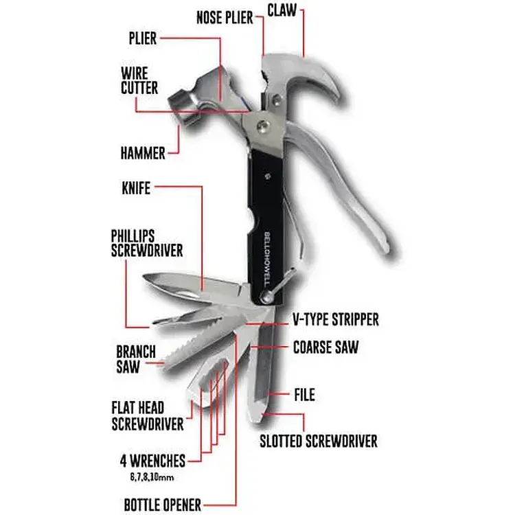 Мультитул Tac Tool Multi Hammer 18 инструментов Black (14967) - фото 2