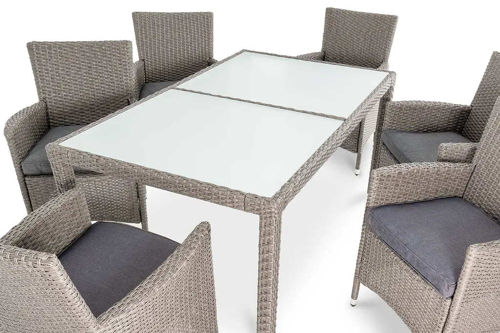 Садові меблі Di Volio Verona 6+1 Сірий сірий - фото 2