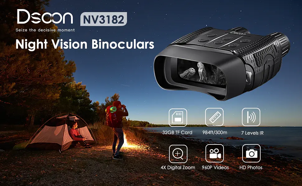 Бинокль ночного видения Dsoon Night Vision NV3182 (до 300м в темноте) - фото 8