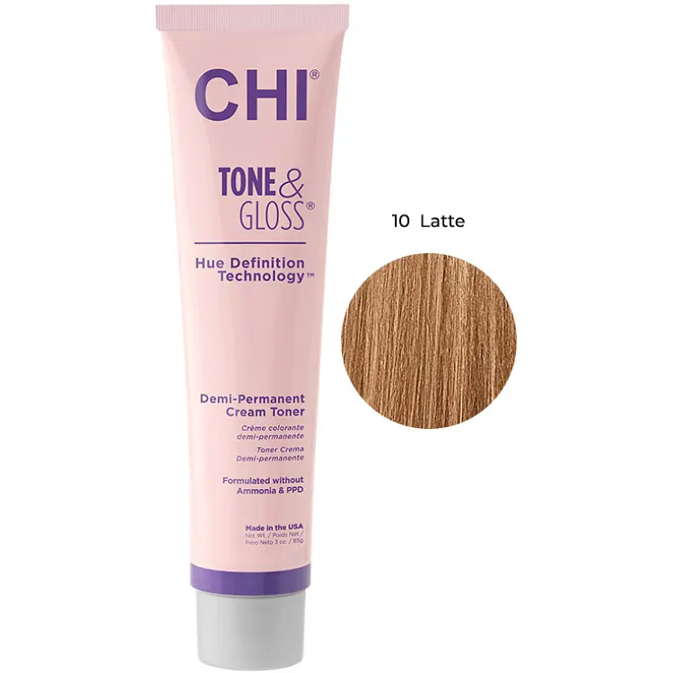 Тонер для волосся CHI Tone&Gloss Latte кремовий безаміачний 85 г - фото 2