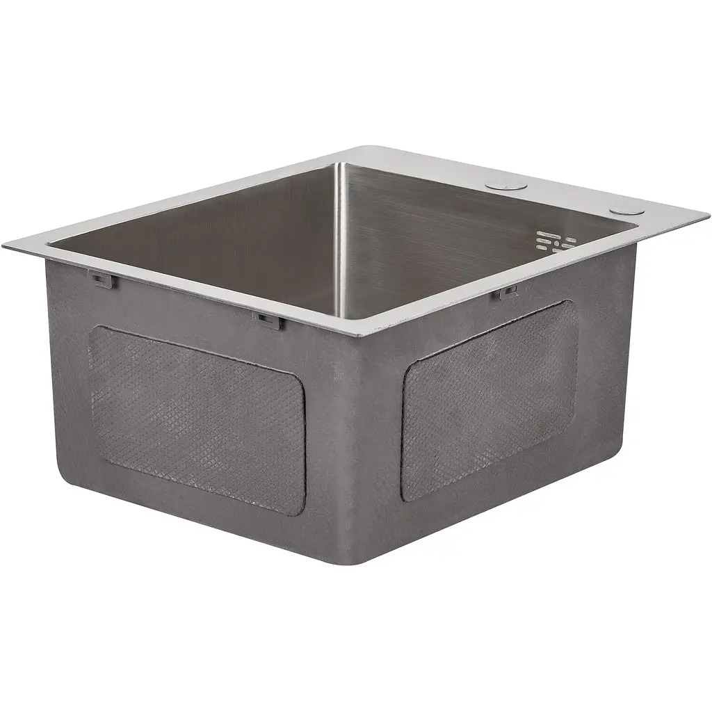 Мийка для кухні Lidz Handmade H4050 інтегрована 3.0/1.0 мм Brushed Steel (LDH4050BRU39258) - фото 2