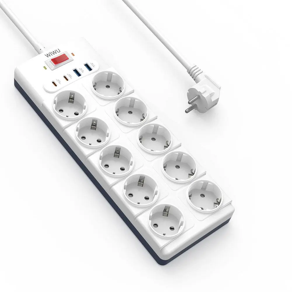 Мережевий подовжувач WIWU 14 in 1 20W GaN Power Strip 2C+2A+10AC Wi-S008 EU (2 m) Білий - фото 3
