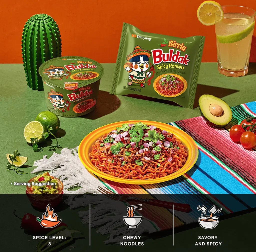 Локшина Samyang Buldak Birria Spicy Ramen 5шт х 130г - фото 4