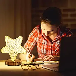 Нічник світильник 3 режими настільна кришталева лампа у формі зірки Creative Table Lamp - фото 3