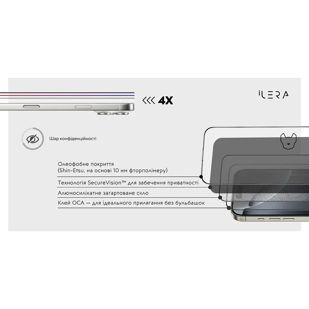 Захисне скло iLera DeLuxe Incognito Glass для Apple iPhone 17 Pro (ILInDL17Pr) [144428] - фото 7